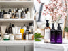 skincare cabinet showing too many products